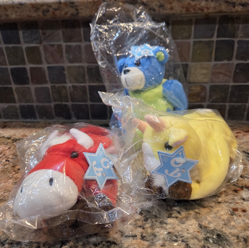 OY Macca Beans Jewish Collectible Lot of 3 Beanbag Plush Stuffed toy Sealed NWT